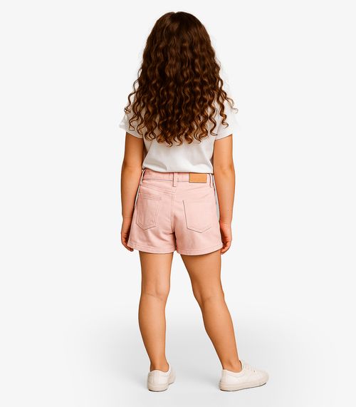 Short Infantil Jeans Com Bolsos Select Rosa