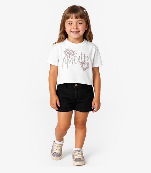 Short Infantil Jeans Com Bolsos Select Preto