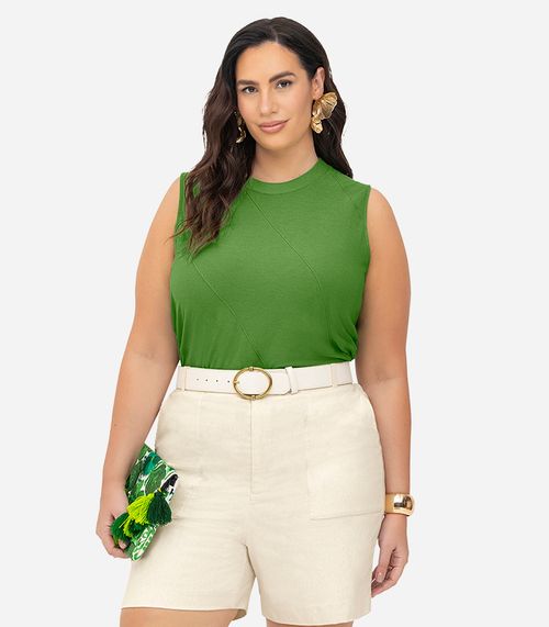 Regata Viscose Plus Size Secret Glam Verde