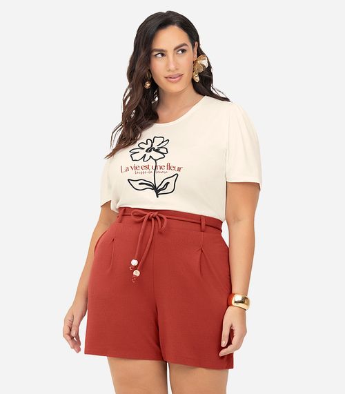 Shorts Feminino Viscose Maquinetada Secret Glam Vermelho