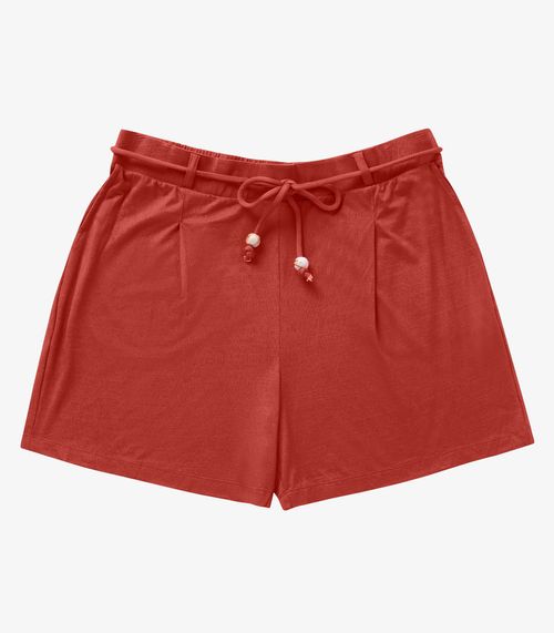 Shorts Feminino Viscose Maquinetada Secret Glam Vermelho