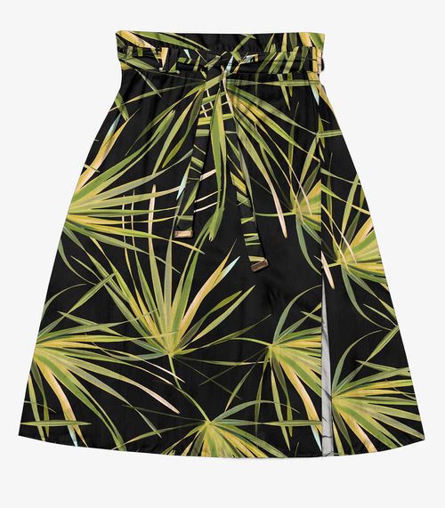 Saia Super Midi Secret Glam Preto