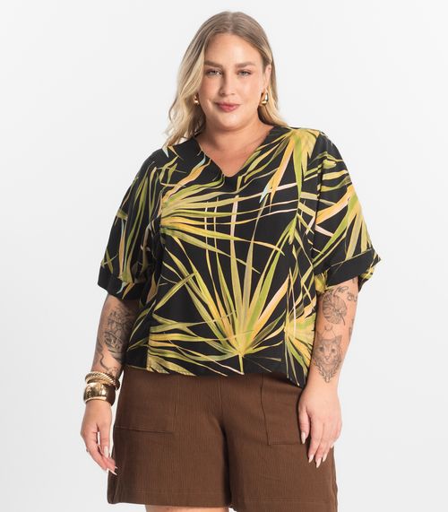 Blusa Feminina Manga Curta Secret Glam Preto