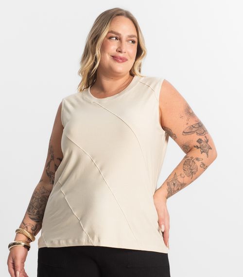 Regata Viscose Plus Size Secret Glam Bege