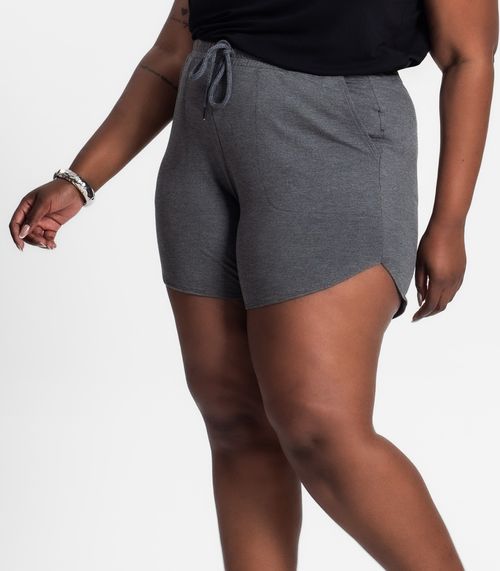 Shorts Feminino Plus Size Secret Glam Cinza
