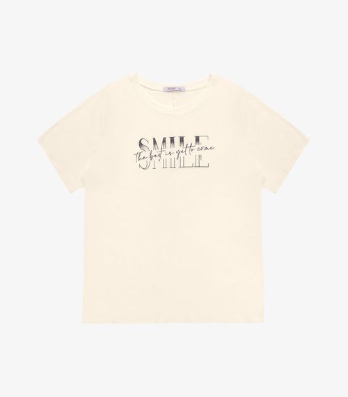 Camiseta Feminina Plus Size Secret Glam Bege