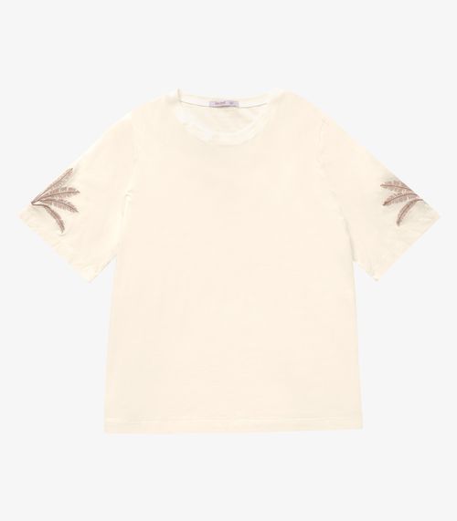 Blusa Feminina Manga Curta Secret Glam Bege