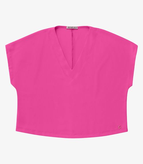 Blusa Manga Morcego Plus Size Secret Glam Rosa