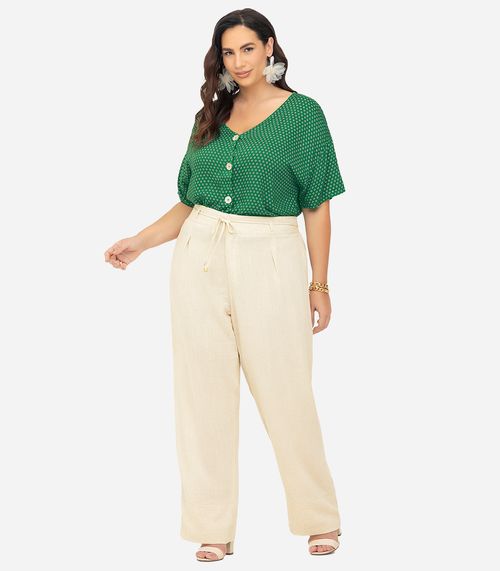 Calça Feminina Reta Secret Glam Bege