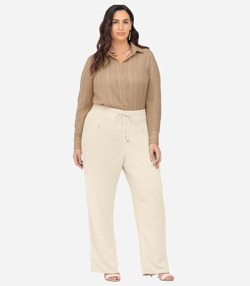 Calça Feminina Reta Secret Glam Bege