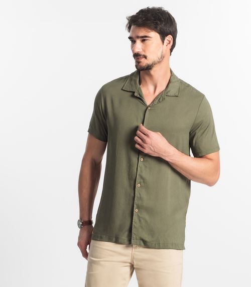 Camisa Masculina Viscolinho Diametro Verde