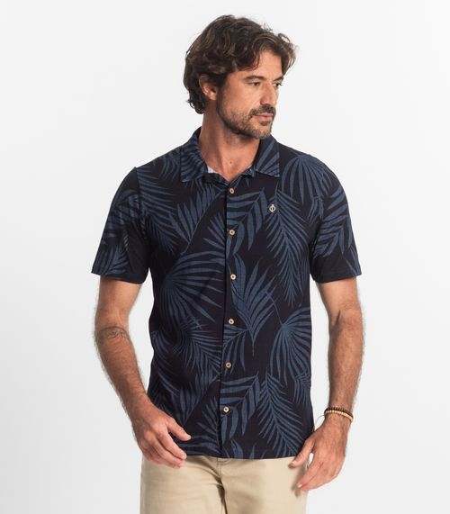 Camisa Masculina Meia Malha Diametro Azul