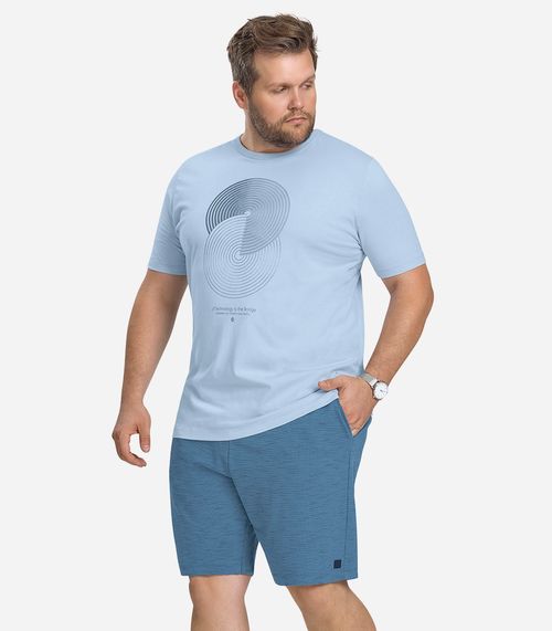 Bermuda Masculina Plus Size Moletinho Diametro Azul