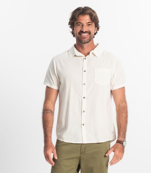 Camisa Masculina Em Tricoline Diametro Bege