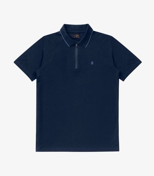 Polo Masculina Pique Diametro Azul
