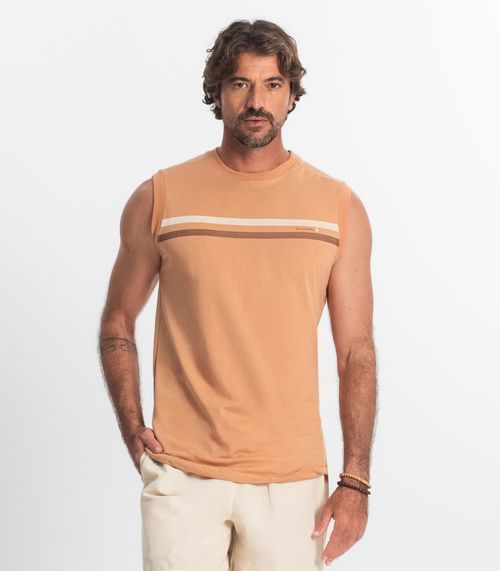 Regata Masculina Meia Malha Diametro Marrom