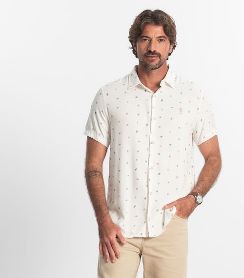 Camisa Masculina Viscose Diamentro Bege