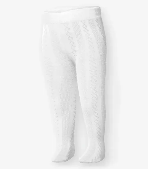 Meia Calça Infantil Trabalhada Trick Nick Branco