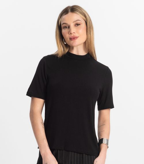 Blusa Feminina Básica em Malha Visco Rovitex Preto
