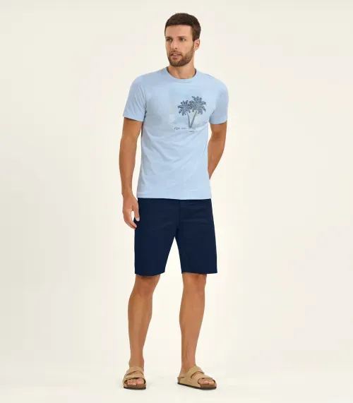 Bermuda Masculina em Sarja Diametro Azul