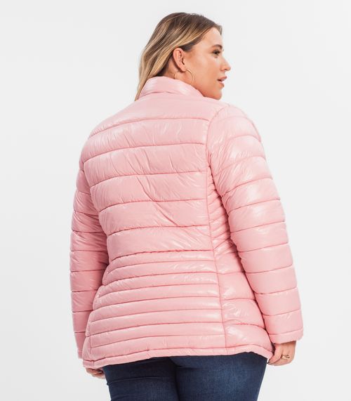 Jaqueta Plus Size Microfibra Secret Glam Rosa