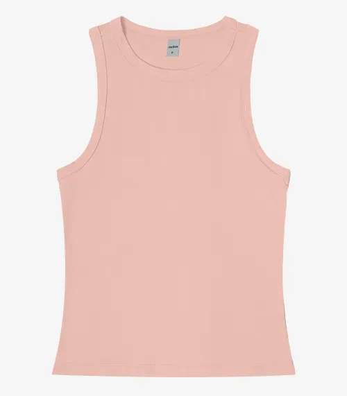 Regata Básica Feminina em Cotton Leve Rovitex Rosa