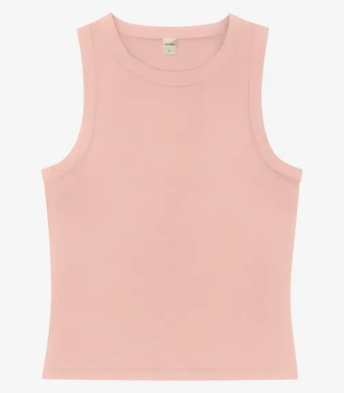 Regata Básica Feminina em Cotton Leve Rovitex Rosa