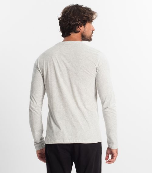 Camiseta Manga Longa Meia Malha Diametro Cinza