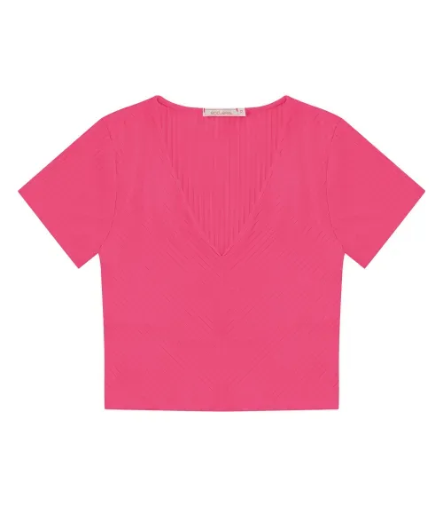 Blusa Feminina Em Ribana Canelada Endless Rosa