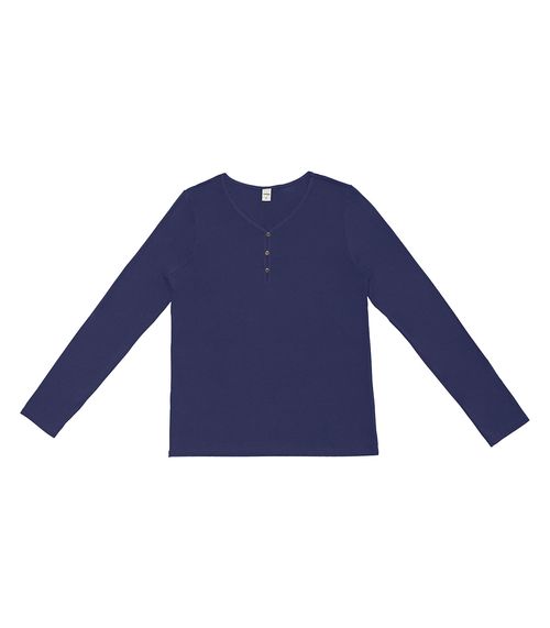 Blusa Feminina Com Botões Manga Longa Rovitex Azul