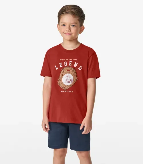 Camiseta Menino em Meia Malha Trick Nick Laranja