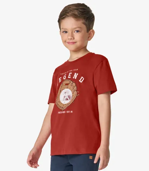 Camiseta Menino em Meia Malha Trick Nick Laranja