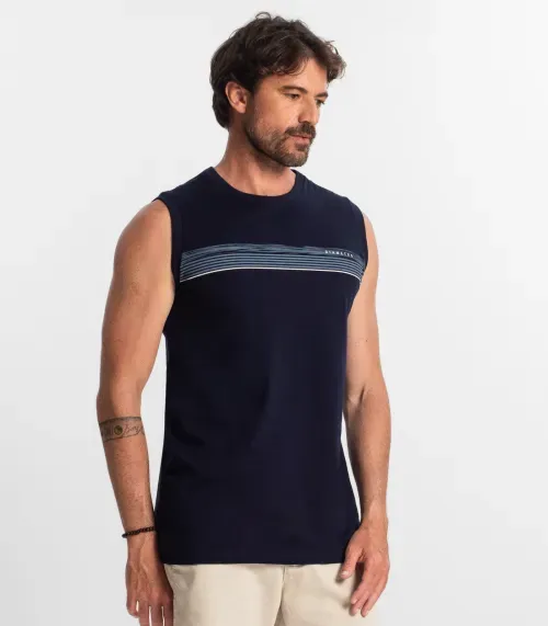 Regata Masculina Em Meia Malha Diametro Azul