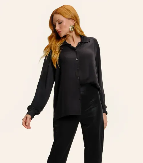 Camisa Feminina Manga Longa Endless Preto