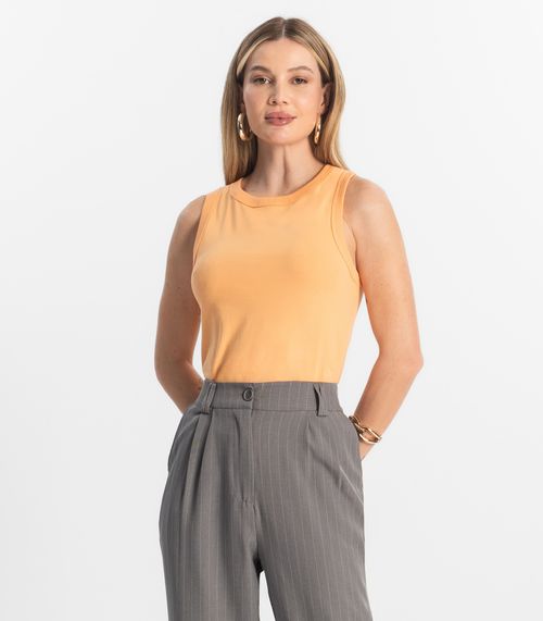 Regata Básica Feminina em Cotton Leve Rovitex Laranja