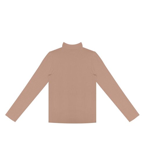 Blusa Manga Longa Canelada Rovitex Marrom