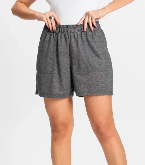Shorts Moletinho Basic Rovitex Cinza