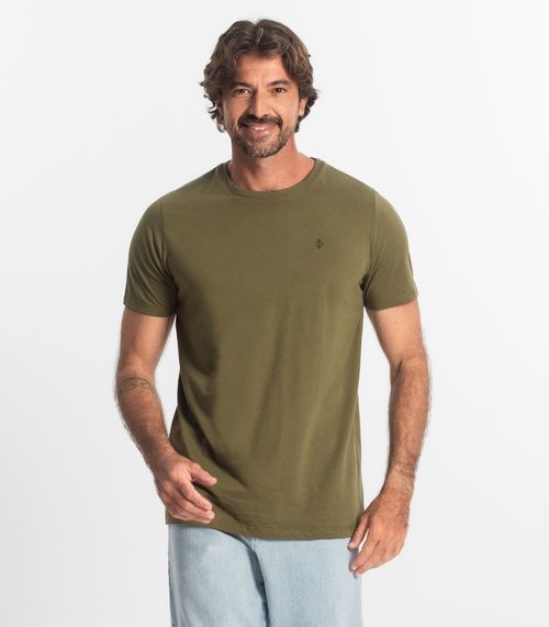 Camiseta Masculina Básica Meia Malha Diametro Verde
