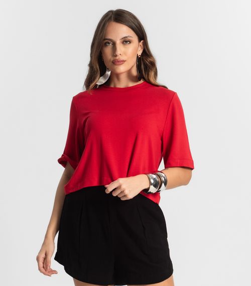 Blusa Feminina Manga Curta em Molecotton Endless Vermelho