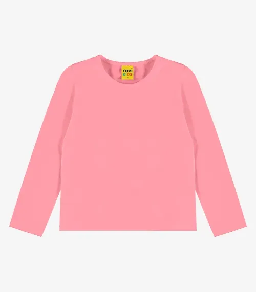 Blusa Manga Longa Infantil Feminina Rovitex Kids Rosa