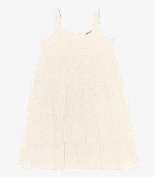 Vestido Infantil em Tule Shine Duo Trick Nick Bege