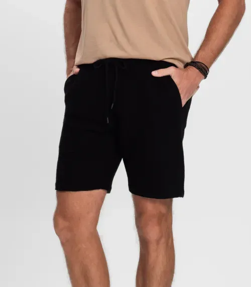 Bermuda Masculino de Moletinho Gorgurinho Diametro Preto