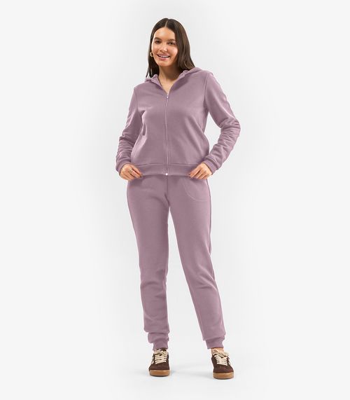 Jaqueta com Capuz em Moletom Rovitex Rosa