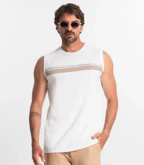 Regata Masculina Em Meia Malha Diametro Branco