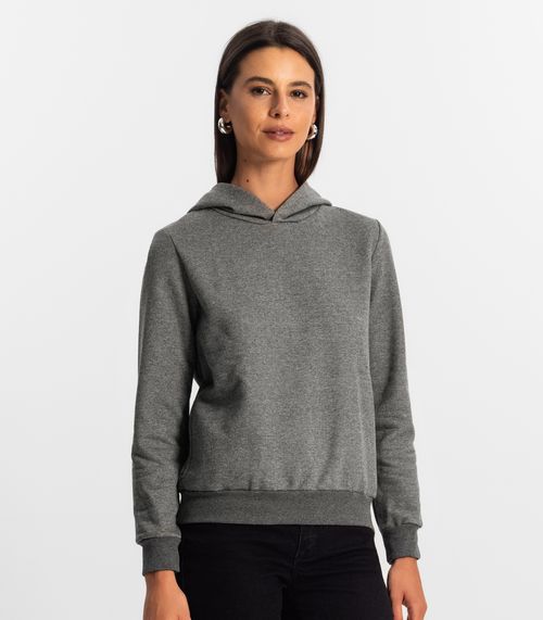 Moletom com Capuz Feminino Rovitex Cinza
