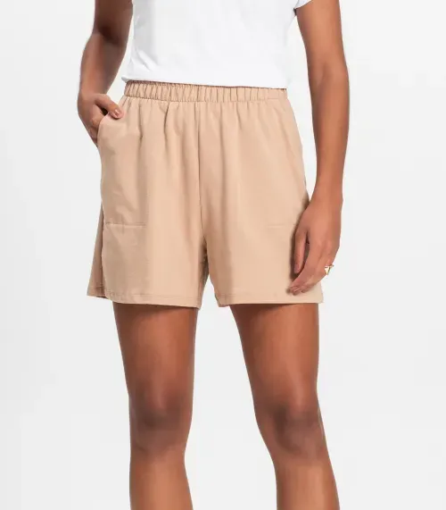 Shorts Moletinho Basic Rovitex Marrom