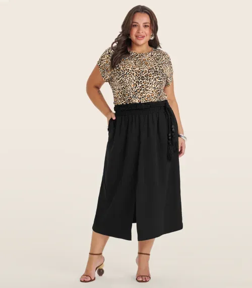 Blusa Manga Curta Plus Size Secret Glam Bege