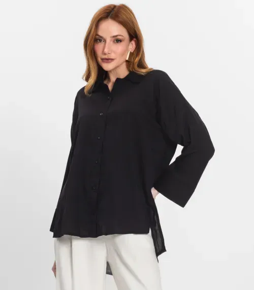 Camisa Feminina Manga Longa Endless Preto