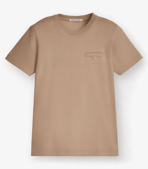 Camiseta Masculina em Meia Malha Trick Nick Marrom