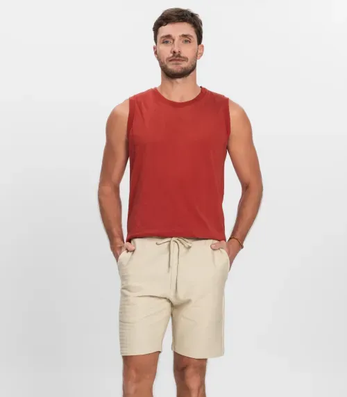 Bermuda Plus Size Masculino Moletinho Diametro Bege